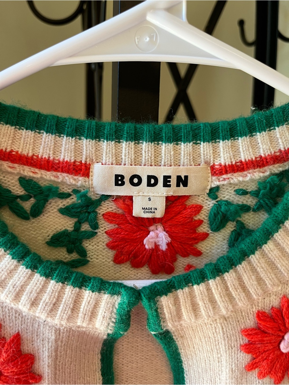 Boden Floral Embroidered Cardigan Sweater - SZ Small - Picture 4 of 4